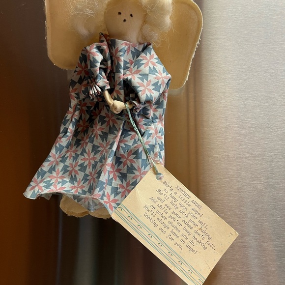 Dolls by DJ Kitchen Angel Cream colored with blue/ mauve dress - Picture 4 of 4